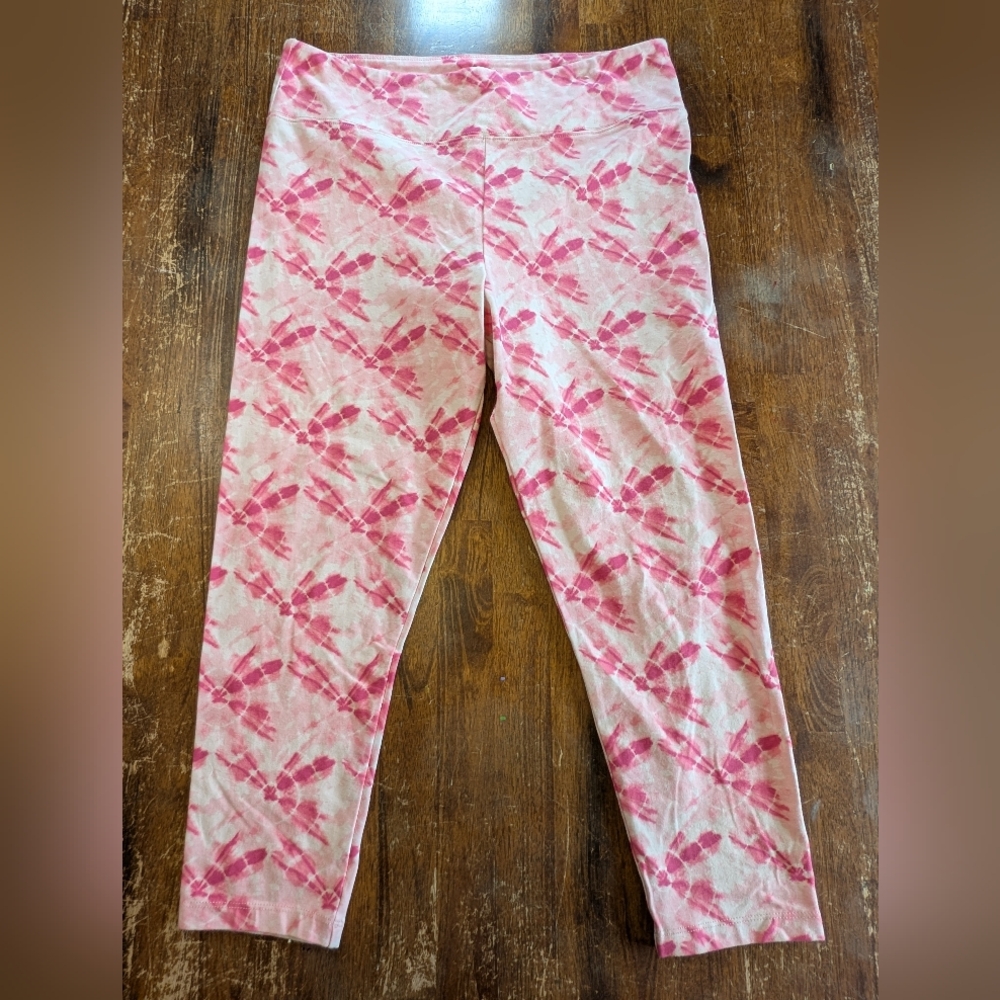 J. Crew Capri Leggings Pink Tie-dye Women's Large Used